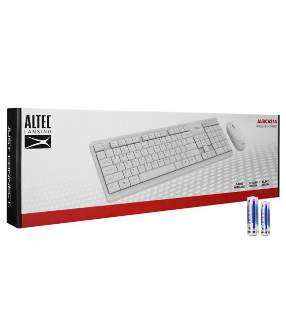 Altec Lansing ALBC6314 Beyaz 2.4GHz 1200DPI Mouse Türkçe Q Kablosuz Klavye + Mouse Set_1