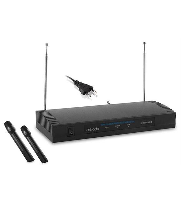 Mikado MCW-606 Siyah 2 Kanal İkili VHF Kablosuz Set Mikrofon