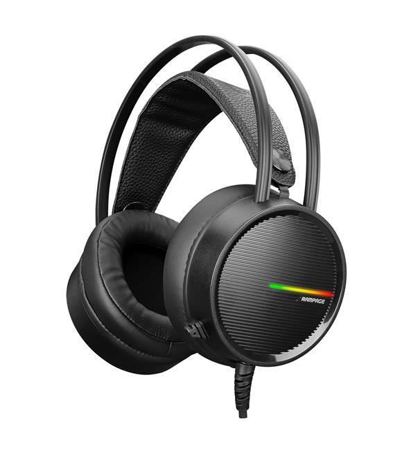 Rampage RM-K3 CASHE USB 7.1 Rainbow Ledli Siyah Surround Sağlam Gaming Oyuncu Mikrofonlu Kulaklık