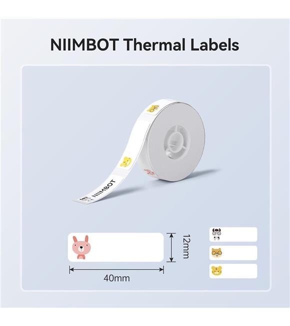 NIIMBOT T12-40-160ZOO Beyaz-Renkli 12X40MM Termal Etiket