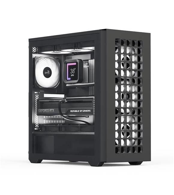 Aerocool D502A 4x12cm A-RGB Fanlı, Şık Mesh Ön Panel, Tempered Cam Yan Panel, USB Type-C, ATX