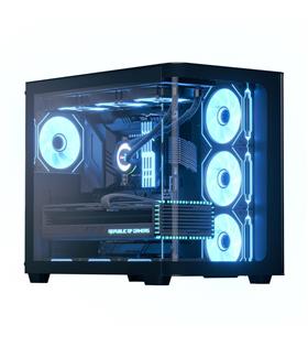 Aerocool AE P500C BK 4x12cm Mirror A-RGB Fanlı, Panoramik Tempered Panel, ATX