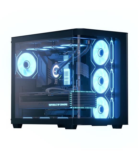 Aerocool AE P500C BK 4x12cm Mirror A-RGB Fanlı, Panoramik Tempered Panel, ATX
