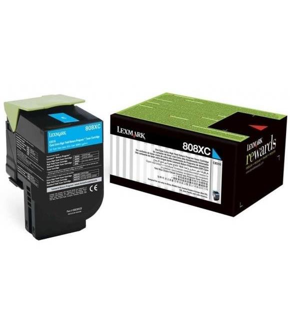 Lexmark 80C8XC0 4.000 Sayfa Cyan Mavi Toner CX510 808XC