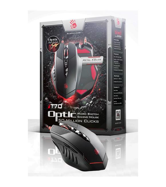 Bloody T70 Gümüş Siyah M.Core Optik 4000 Dpi Mouse