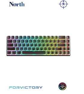 North Odin Pro WL68 LightCore Kablosuz Bluetooth RGB Red Switch Türkçe Siyah Mekanik Gaming Klavye