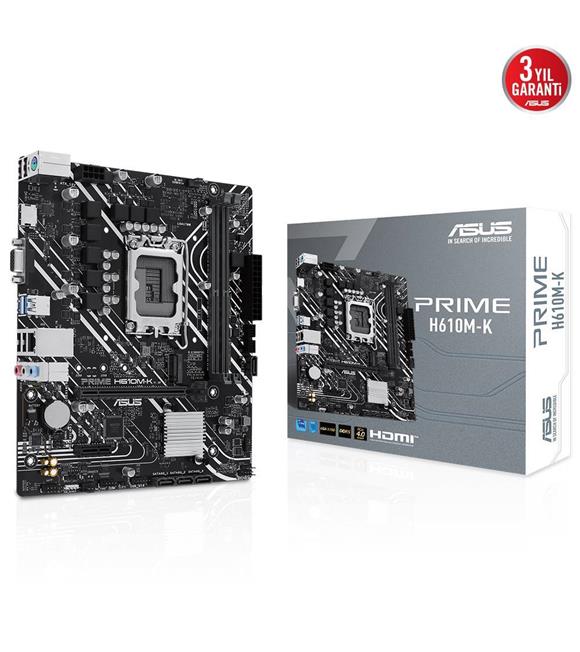 Asus Prime H610M-K ARGB Intel Soket LGA1700 DDR5 5600MHz mATX Gaming (Oyuncu) Anakart