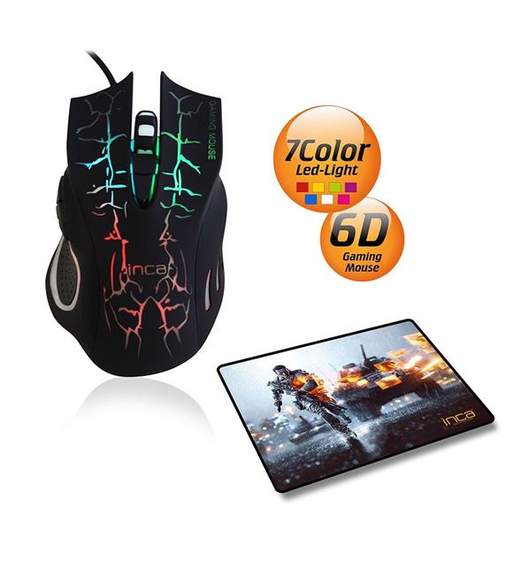 Inca IMG-369 Gaming Mouse + Gaming Mousepad