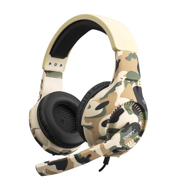 Snopy SN-8800 GAMETIME Kamuflaj Desenli PC 3,5M PS4-XBOX-Mobile Gaming Oyuncu Mikrofonlu Kulaklık