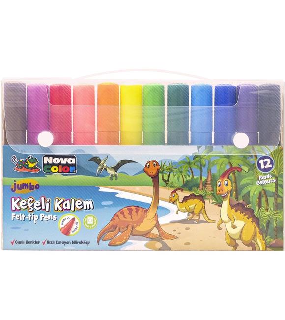 Nova Color Keçeli Kalem 12 Li Jumbo NC-874