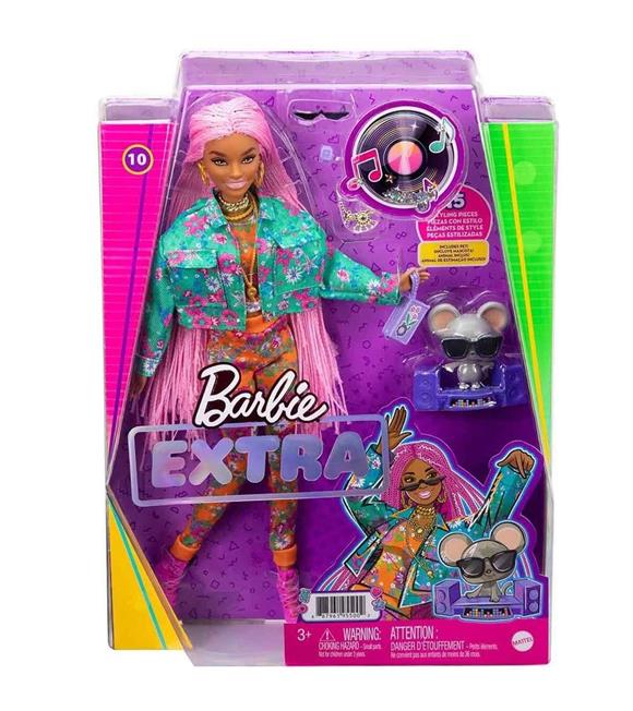 Barbie Extra Pembe Örgü Saçlı Bebek MTL-GXF09