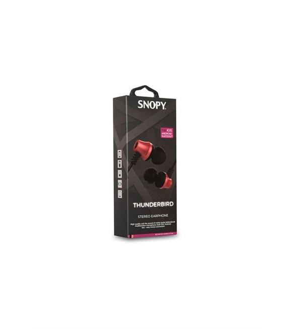 Snopy SN-J02 Thunderbird Mobil Telefon Uyumlu  Kulak içi Siyah-kırmızı Mikrofonlu Kulaklık_1