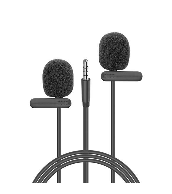 Snopy SN-M60 Siyah 2 Mikrofonlu Akıllı Telefon ve Youtuber Yaka Mikrofonu