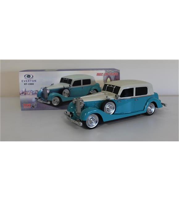 EVERTON RT-1960 Mavi Arabalı  Bluetooth Fm-Usb-Tf-Aux Şarjlı Nostaljik Radyo