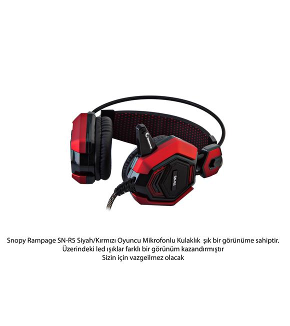 Rampage SN-R5 X-CORE Siyah-kırmızı Oyuncu Mikrofonlu Kulaklık Usb