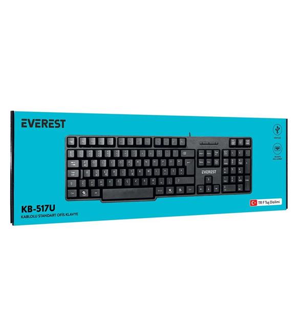 Everest KB-517UF Siyah USB F Klavye