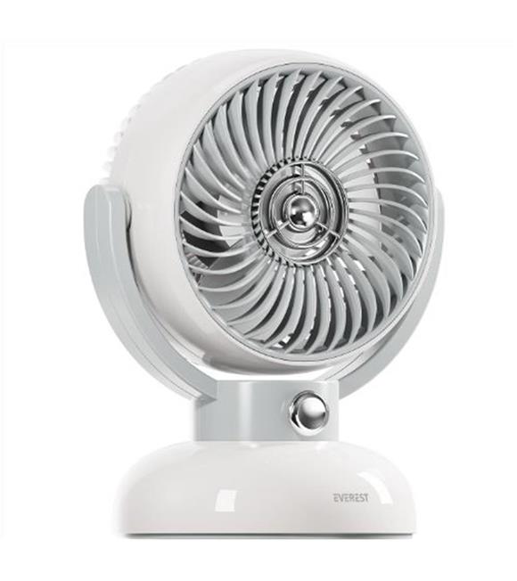 Everest EFN12 Krem 1200mAh 3 Hız Kademe Led Işıklı Retro Masaüstü Usb Fan