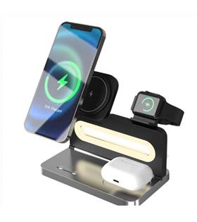 S-link SW-CWF120 Siyah Telefon Kulaklık Akıllı Saat 15W 3 in 1 Magsafe Kablosuz Şarj Cihazı