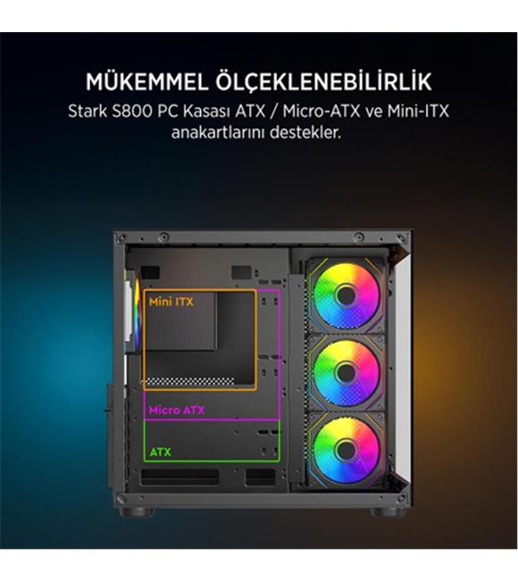 James Donkey Stark S800 4X ARGB 750W Gaming Kasa