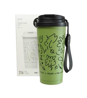 Shotay ST-8913 Çift Kullanım Pipetli/Rahat İçim Yeşil 500ml Çelik Termos