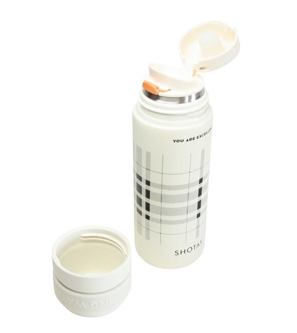 Shotay ST-8188 480ml Desenli Beyaz Çelik Termos