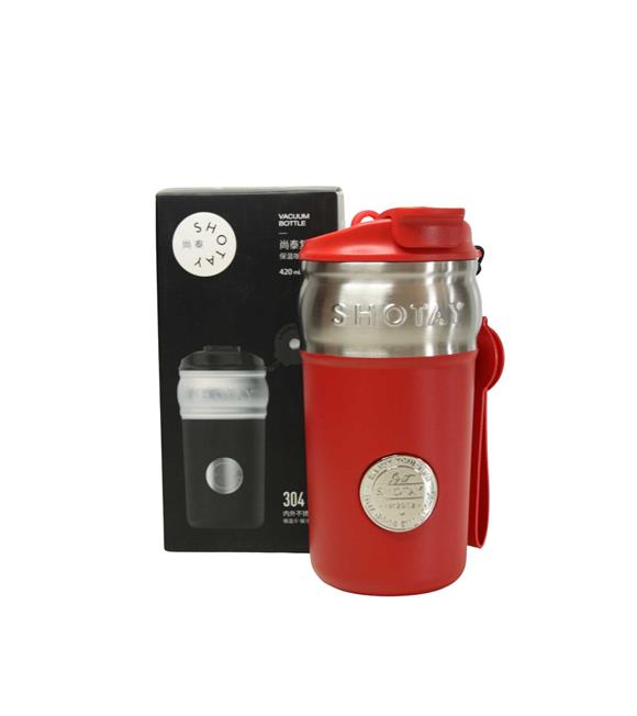 Shotay ST-8912 420ml Kırmızı Çelik Termos