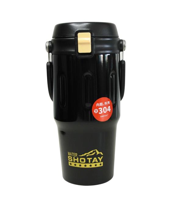 Shotay ST-8166 Çift Kullanım Pipetli/Rahat İçim Gri 650ml Çelik Termos