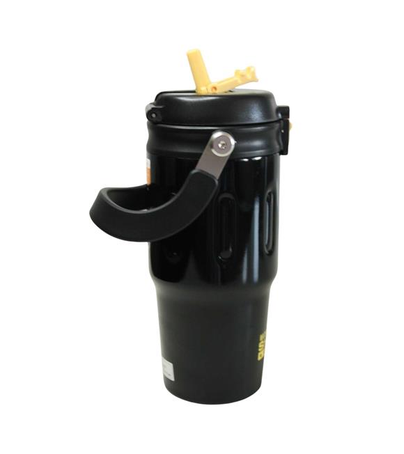 Shotay ST-8166 Çift Kullanım Pipetli/Rahat İçim Gri 650ml Çelik Termos