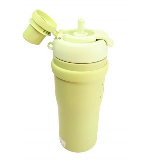 Shotay ST-8918 Çift Kullanım Pipetli/Rahat İçim Yeşil 720ml Çelik Termos