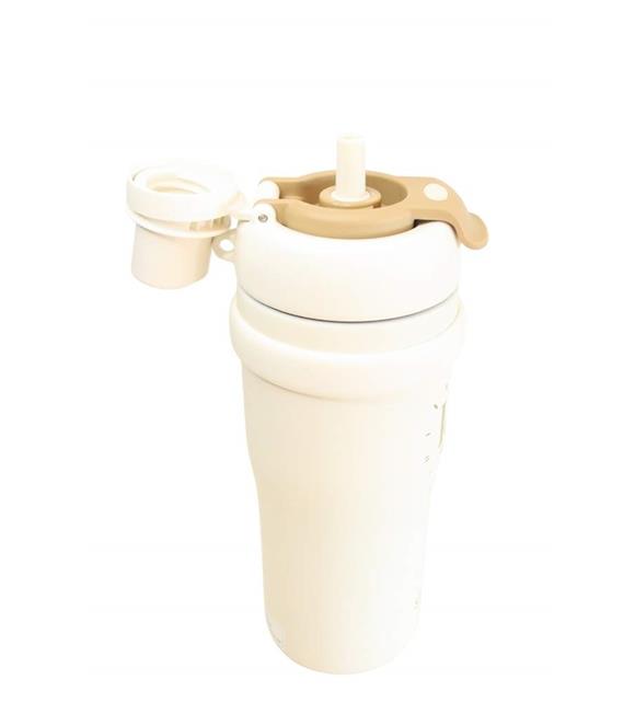 Shotay ST-8918 Çift Kullanım Pipetli/Rahat İçim Beyaz 720ml Çelik Termos