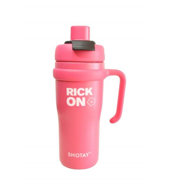 Shotay ST-8918 Çift Kullanım Pipetli/Rahat İçim Fuşya 720ml Çelik Termos