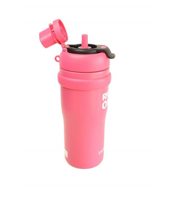 Shotay ST-8918 Çift Kullanım Pipetli/Rahat İçim Fuşya 720ml Çelik Termos