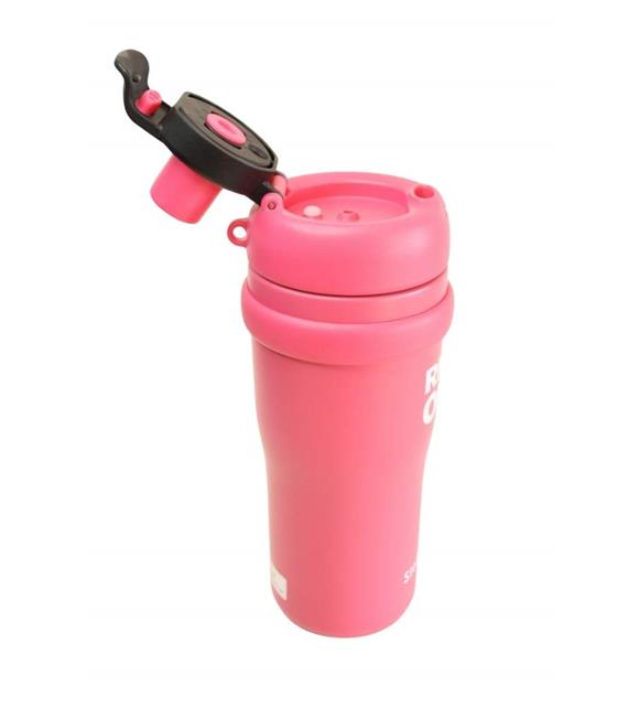 Shotay ST-8918 Çift Kullanım Pipetli/Rahat İçim Fuşya 720ml Çelik Termos