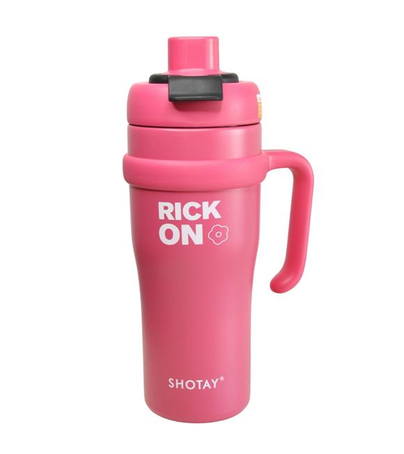 Shotay ST-8919 Çift Kullanım Pipetli/Rahat İçim Fuşya 1000ml Çelik Termos