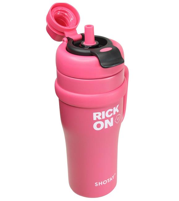 Shotay ST-8919 Çift Kullanım Pipetli/Rahat İçim Fuşya 1000ml Çelik Termos