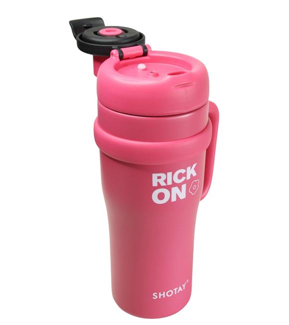 Shotay ST-8919 Çift Kullanım Pipetli/Rahat İçim Fuşya 1000ml Çelik Termos