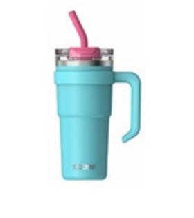 Dodge DB-23689 Çift Kullanım Pipetli/Rahat İçim Mavi 750ml Çelik Termos