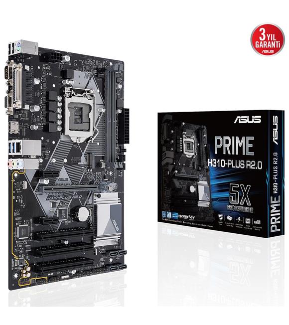 Asus Prime H310-Plus R2.0 Ddr4 2666Mhz Lga1151 M2 Hdmi Anakart