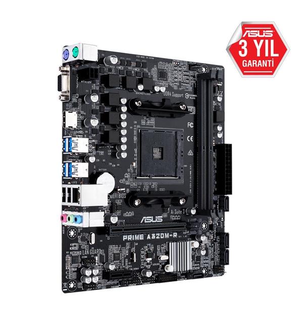 Asus Prime A320M-R-SI BULK AMD A320 Soket AM4 DDR4 3200(OC) Mhz mATX Gaming Anakart