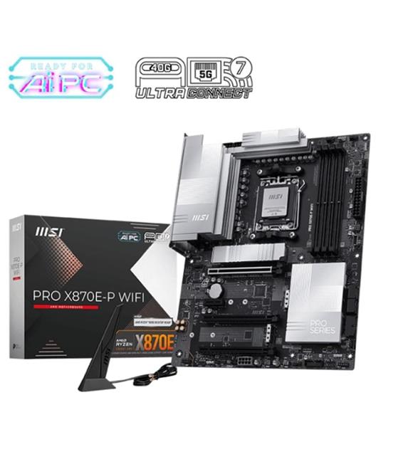 Msi Pro X870E-P WIFI DDR5 AMD X870E AM5 Soket DDR5 8200+(OC)MHz ATX Oyuncu (Gaming) Anakart