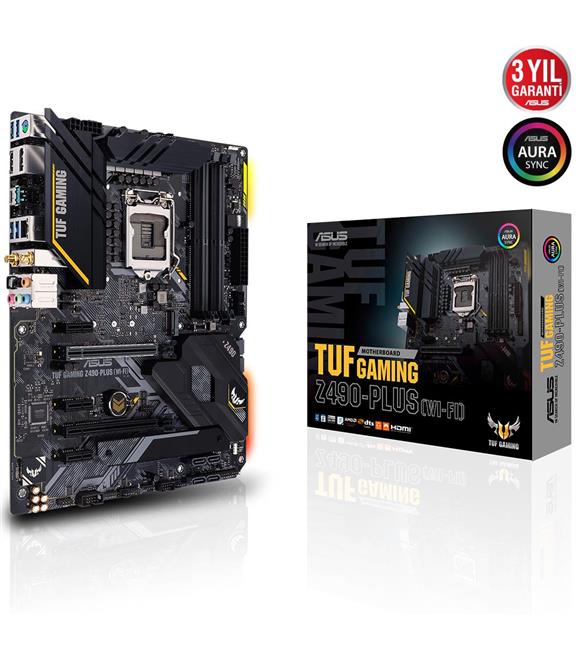 Asus TUF Gaming Z490-Plus Wi-Fi Intel Z490 4600 MHz DDR4 1200 Pin ATX Anakart