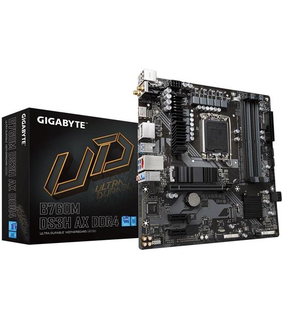 Gigabyte B760M DS3H AX DDR4 Intel B760 Soket 1700 DDR4 5333MHz mATX Gaming (Oyuncu) Anakart