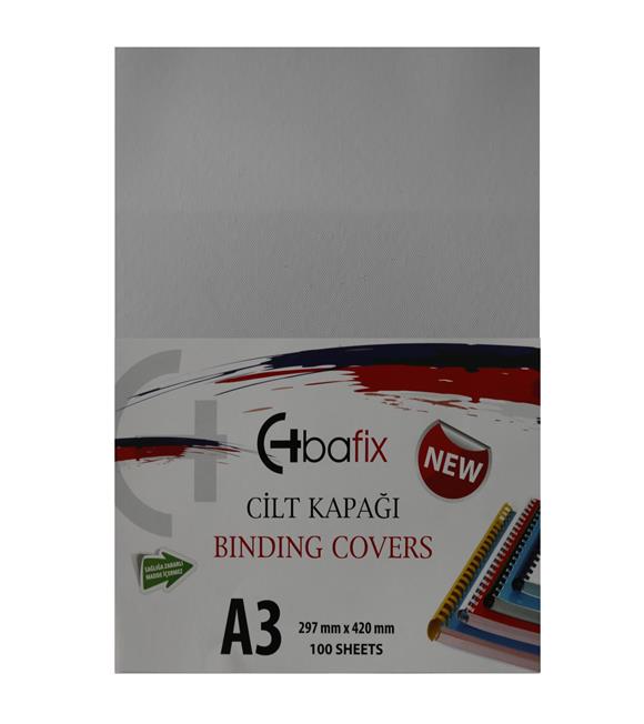 Bafix Cilt Kapağı Plastik Opak A3 160 MIC Beyaz