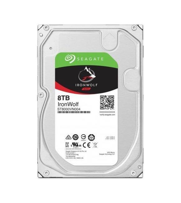 Seagate 8Tb ST8000VN004 Ironwolf 3,5" 7200Rpm 256Mb Rv Sensör, Sata 3, 7-24  Nas Diski