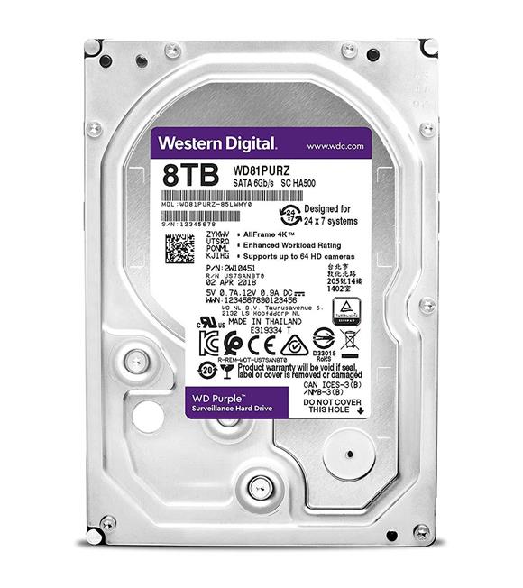 Wd 8Tb Purple 3,5" 256Mb 5400Rpm Wd81Purz Harddisk