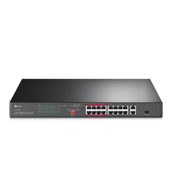 Tp-Link TL-SL1218P 16 Port 10-100 2 Port 10-100-1000 Mbps Poe+ Switch 2 Port SFP Rack Mount