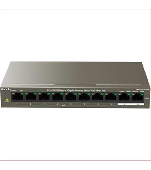 Tenda TEF1110P-8-63W 10 Port 8 Port Poe+ 10-100 + 2 Port 10-100 Switch