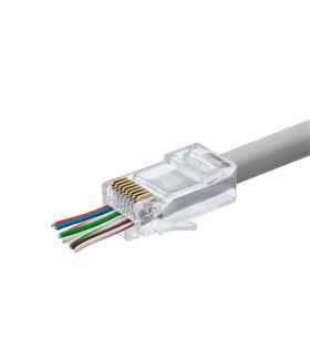 Hadron Hdx5030 100lü Cat6 Konnektör Ez Rj45 Paket Şeffaf Yeni Nesil Delikli
