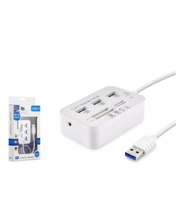 Hadron Hdx7028 Usb3.0 Hub Combo 3-Usb3.0 + Ms + Sd + M2 + Tf 20Cm Beyaz