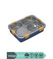 Vagonlife BL50433-1 850ml 4 Bölmeli Mavi Çelik Saklama Kabı